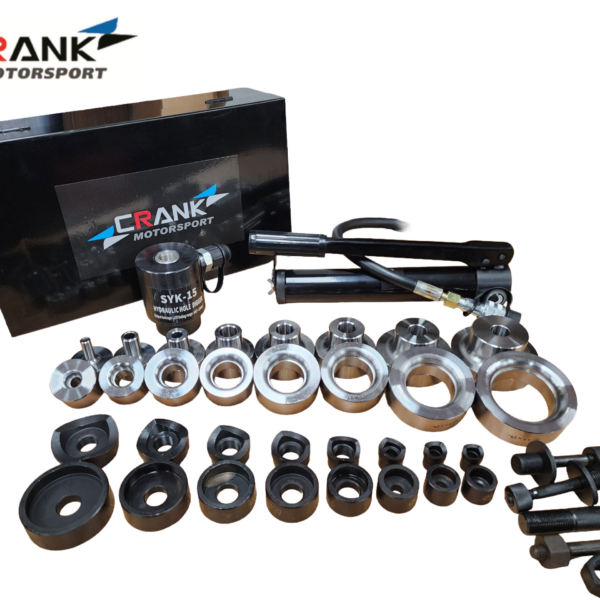 Crank Motorsport 36 Pcs Dimple Die + Hydraulic Hole Punch Kit, 16–63 mm Cut, 1/2–2.5" RADIUS Set